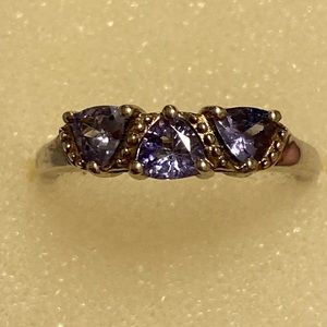 Sterling silver genuine tanzanite ring